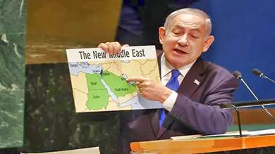 ماذا تحمل خريطة "الشرق الأوسط الجديد" التي رفعها نتنياهو أثناء خطابه
